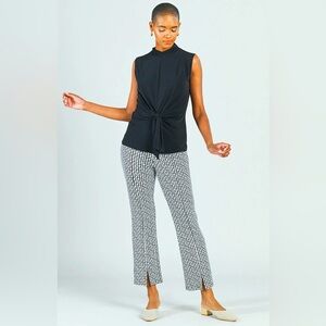 CLARA SUNWOO Chain Print Center Seam Soft Knit Ankle Pull On Pant Sz XS